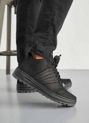 Чорні чоловічі зимові черевики,напів черевики,кросівки шкіряні/шкіра-чоловіче взуття на зиму 2023-243 фото