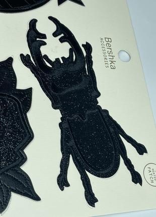 Bershka аксесуари нашивки на одяг нашивки чорні під шкіру3 фото
