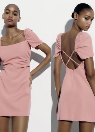 Рожева лляна сукня zara