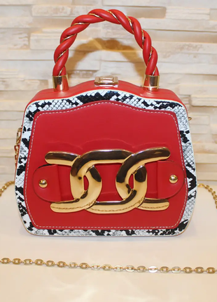 Сумка клатч жіноча червона код 7-2073