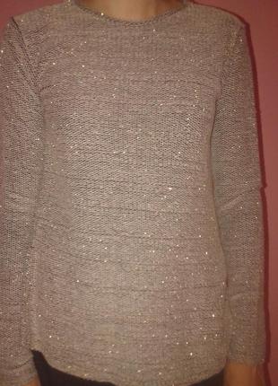 Серый блестящий свитер светер блузка обманка серебристый2 фото