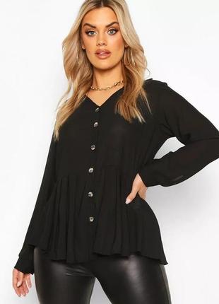 Стильна чорна блузка від boohoo, блуза