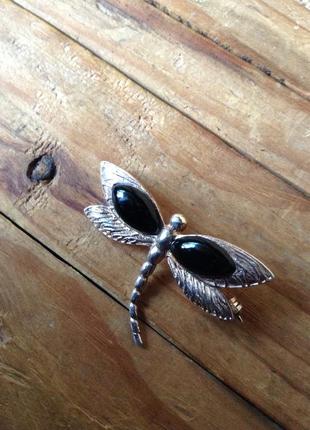 Брошь стрекоза  серебряная. 4 * 3.