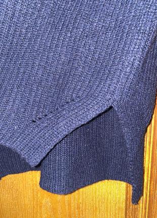 Вязаный свитер-туника свитер из альпаки мирер с v-вырезом mango zara massimo dutti шерстиноэ свитер с разрезами свитер с альпаки удлиненной свитер4 фото