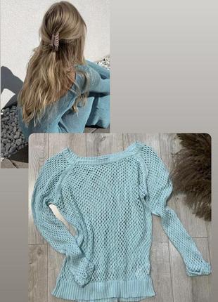 Блуза сітка бірюзового кольору