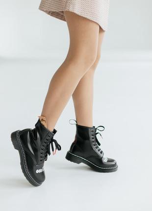 Жіночі черевики / женские сапоги dr. martens 1460 sex pistols black rolled smooth5 фото