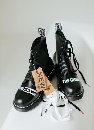 Жіночі черевики / женские сапоги dr. martens 1460 sex pistols black rolled smooth6 фото