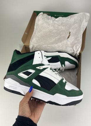 Puma First hi(38799808) кроссовки зеленые с белым, оригинальные кроссовки пума мужские