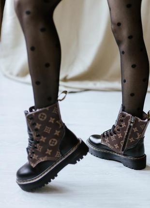 Жіночі черевики / женские сапоги dr.martens jadon luis vuitton fur3 фото