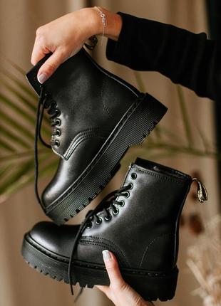 Жіночі черевики / женские сапоги dr.martens jadon mono black fur