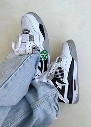 Sale   кросовки в стиле nike air jordan 4 retro « white / black / grey »