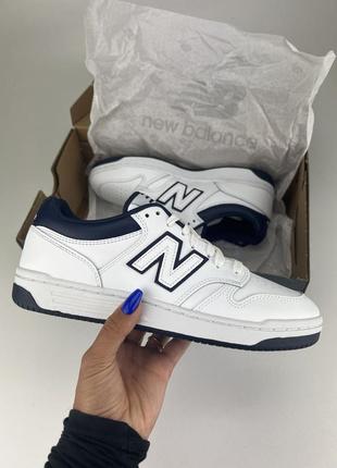 New balance bb480lwn кроссовки 480 белые с синим, оригинальные кроссовки new balance