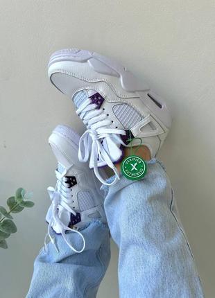 Sale   кросовки в стиле nike air jordan 4 retro «&nbsp;metallic purple&nbsp;»