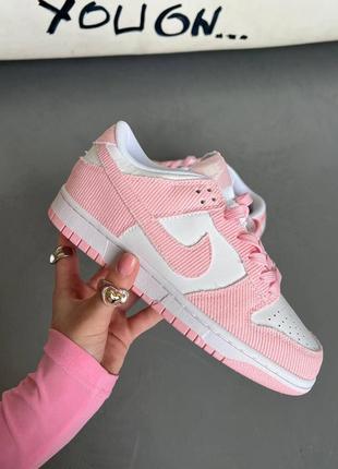 Женские кроссовки nike sb dunk low pink white 36-37-38-39-40-411 фото