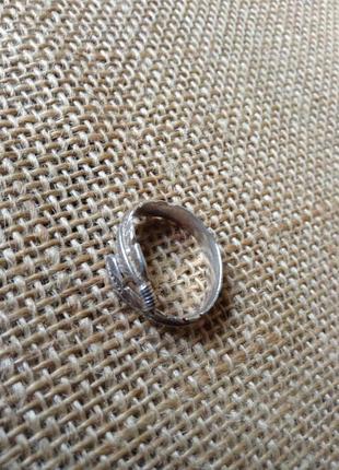 Серебряное кольцо перья.5 фото