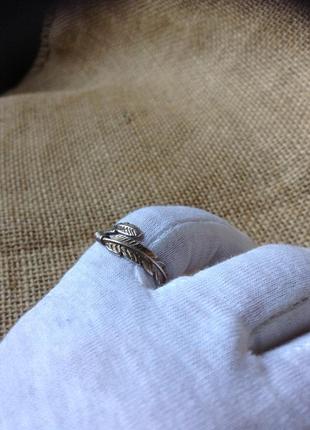 Серебряное кольцо перья.6 фото