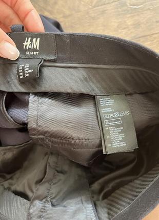 Штани, брюки сині h&m розмір m/l slim fit8 фото