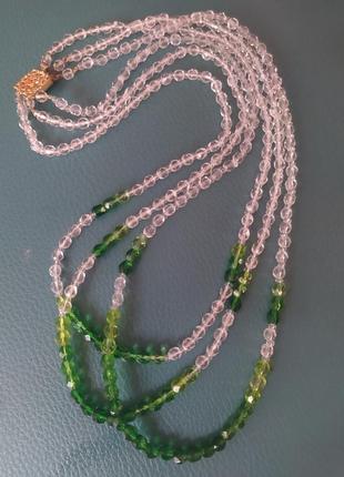 Винтажные хрустальные бусы. чехословакия