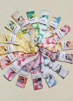 Носки, носки, высокие tie dye, кастомные, мужские, женские/подростковые, найк, nike