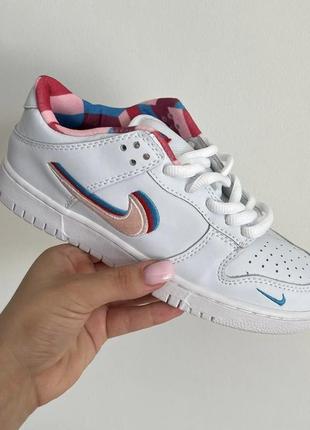 Женские кроссовки nike real sb dunk low white pink 36-37-39