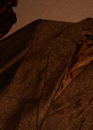 Пиджак жакет  - шерсть и шелк - жаккардовая ткань 48 - 50 размер6 фото