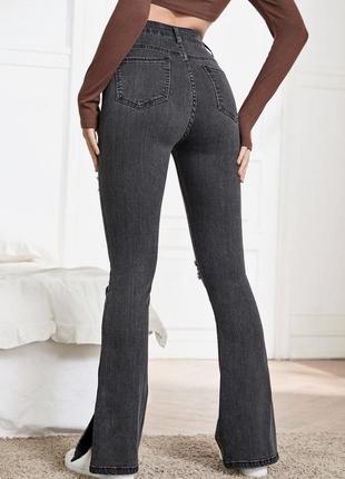 Джинсы скинни клёш с разрезами внизу denim& co2 фото