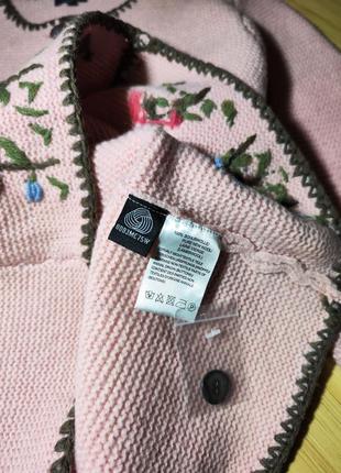 Невероятный 👑шерстяной винтажный розовый кардиган с вышивкой eur 428 фото