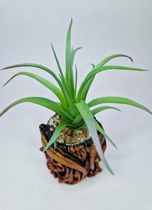 Горшок с искусственным растением стильный кашпо ручной росписи кашпо с искусственным кактусом6 фото