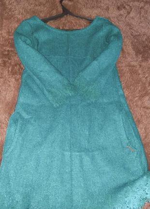 Изумрудное платье из люриксовой шерсти тм poliit5 фото