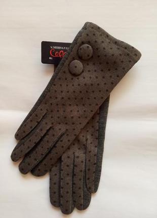 Женские перчатки темно-серого цвета  размер 7-82 фото
