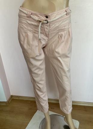 Легкие хлопковые розовые брюки/m/brend promod