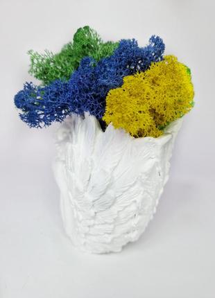 Стабилизированный мох декоративный цветной мох для дома кашпо с мхом долговечный декор4 фото
