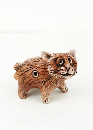 Свистулька міні котик керамічний свищик кіт1 фото