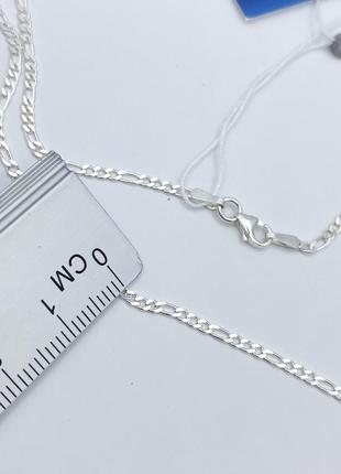 Срібний ланцюжок "фігаро" 65 3,8 г4 фото