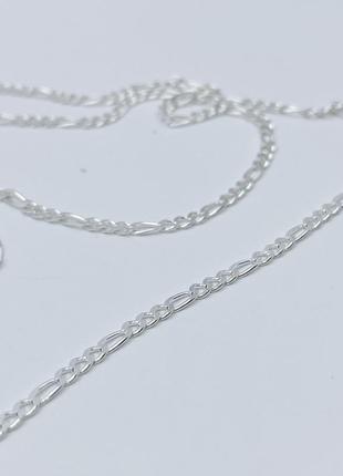 Срібний ланцюжок "фігаро" 65 3,8 г5 фото