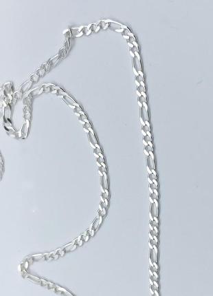Срібний ланцюжок "фігаро" 65 3,8 г2 фото