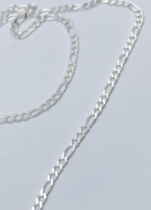 Срібний ланцюжок "фігаро" 65 3,8 г6 фото