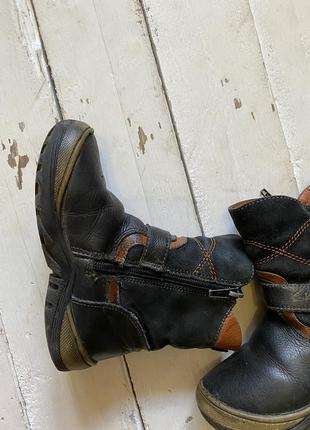Зимові шкіряні чобітки з хутром 26 розмір kapika6 фото