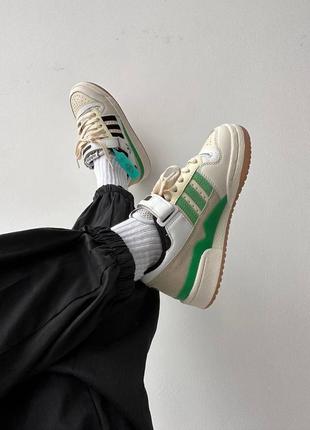 Sale   кросовки в стиле adidas forum ‘84 beige / green premium