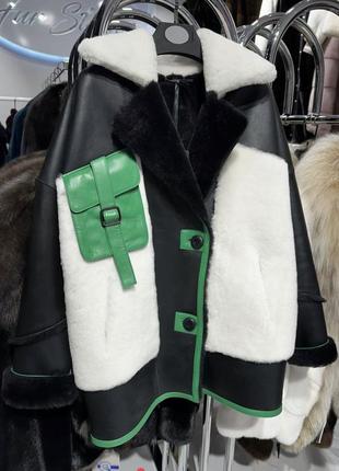 Дубленка овчина с кожей