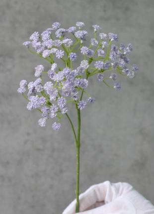 Штучна, латексна гілка гіпсофілу, фіолетова, 50 см. квіти преміум-класу для інтер'єру, декору, фотозон1 фото