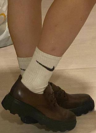 Женские коричневые ретро туфли2 фото
