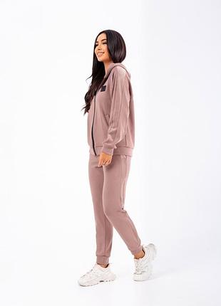Стильний жіночий теплий спортивний костюм, теплий костюм-двійка кольору мокко