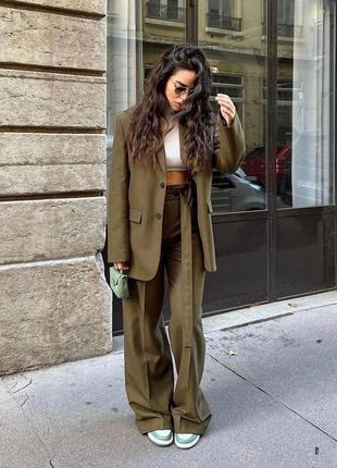 Штани широкі zara з вовною р.l 👖лімітована колекція!8 фото