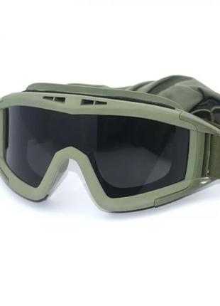 Тактические очки олива/защитная маска / баллистические очки со сменными линзами 3шт8 фото