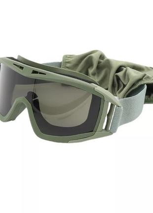 Тактические очки олива/защитная маска / баллистические очки со сменными линзами 3шт7 фото