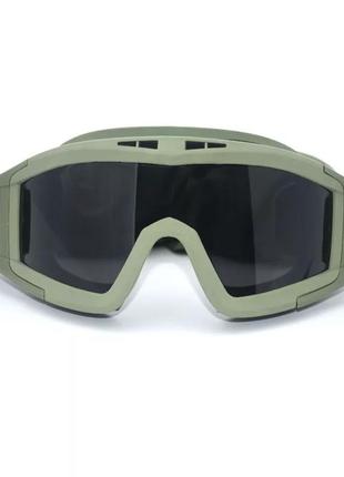 Тактические очки олива/защитная маска / баллистические очки со сменными линзами 3шт6 фото