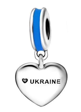 Срібна підвіска " україна в серці"3 фото