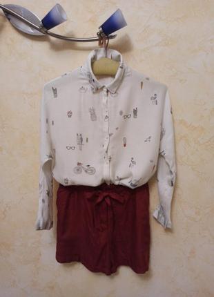 Красивый летний аутфит вискозная блузка zara и шорты