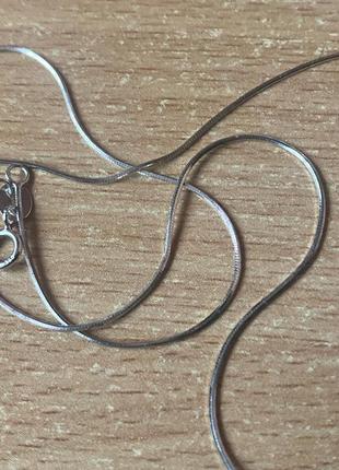 Серебряная цепочка "снейк", 45 см, серебро 925, снейк6 фото